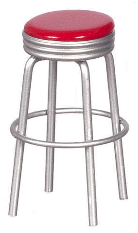 Raised Stool, Red Top, 50's Style