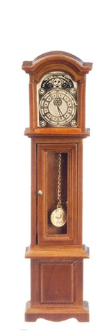 Grandfather Clock, Glass Front, Walnut Finish
