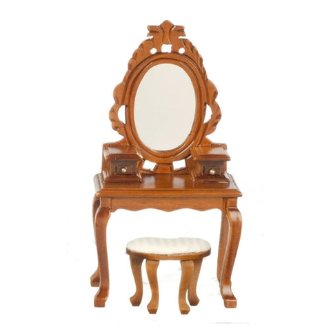 Vanity, Victorian Ladies w/ Bench, Walnut