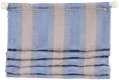 Roman Window Shade, Blue and Beige Stripe