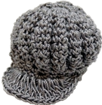 Knitted Hat, Grey with Brim