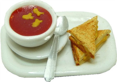 Tomato Soup W/Goldfish Crackers, Grilled Cheese
