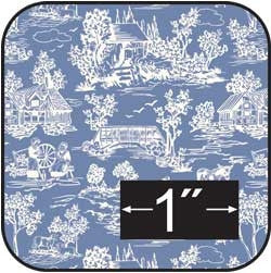 Cotton Fabric, Reverse French Toile, Blue