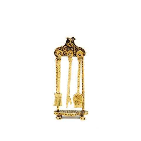 Fireplace Tools, Hammered Brass by Brooke Tucker