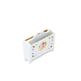 Magazine Rack, White with Flowers