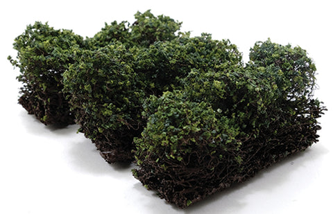 1" Low Green Bushes - Set of 3