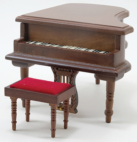 Piano, Baby Grand, Walnut and Red