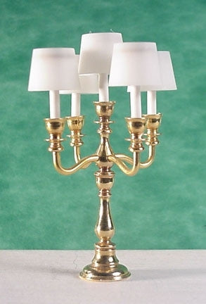 5 Light Georgian Candelabra With Shades