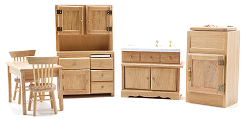 Kitchen Set, Old Fashioned 6 Piece Set Oak