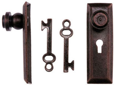 Door Knob and Key Plate Set, Oil Rubbed Bronze