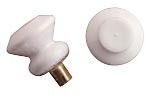 White Enameled Knobs, 6/PK
