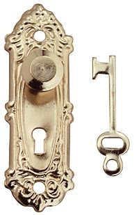 Opryland Door Handle Set, Brass W/Key, 2/PK