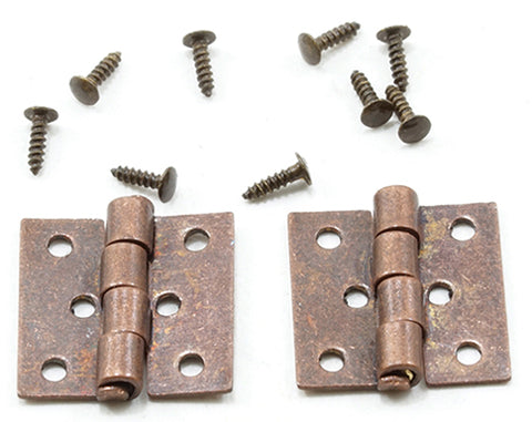 Butt Hinges with Nails, Set of Four, Rubbed Bronze