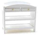 Changing Table with Slat Design, White with Pink Fabric