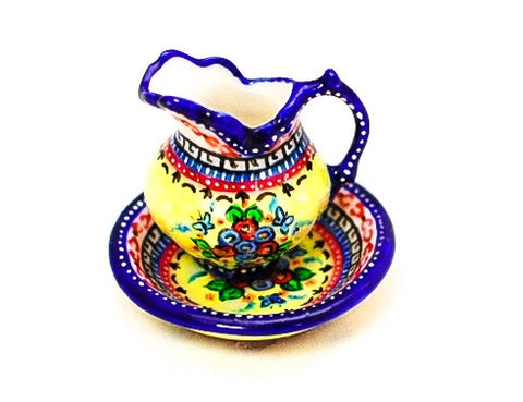 Polish Pattern Pitcher and Bowl Set by Christopher Whitford