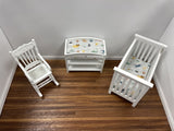 Three Piece Nursery Set with Dinosaur Print