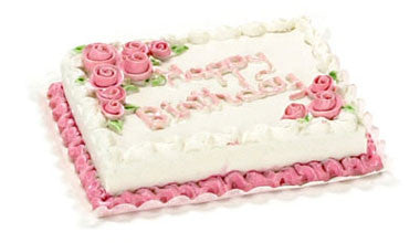 Birthday Sheet Cake with Pink Roses