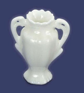 White Porcelain Vase with Handles