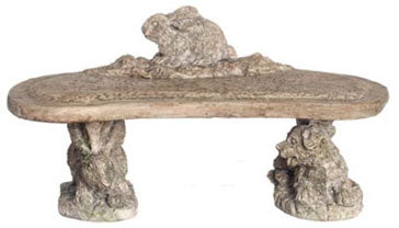 Stone Bench with Bunny