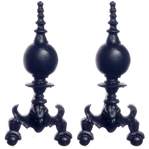 Andirons, Georgian, Black, LIMITED STOCK