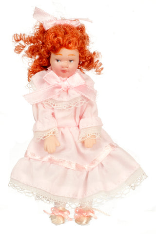 Victorian Doll Figure with Red Hair