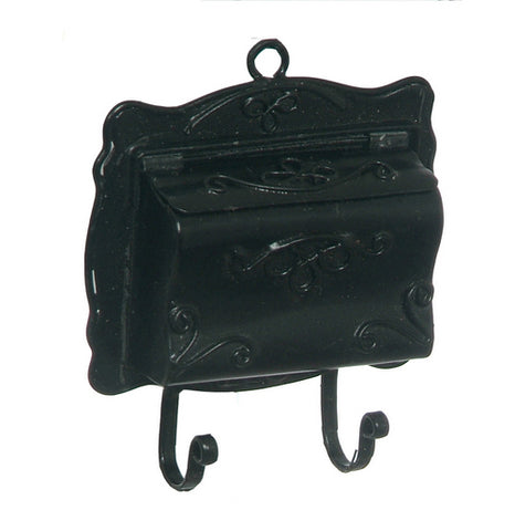 Mailbox, Wall Mounted, Black with Paper Holder, ON BACKORDER