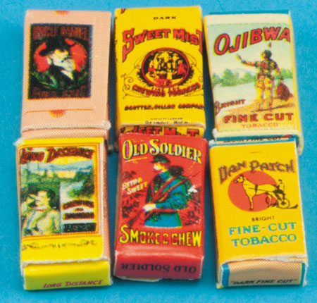 Old Fashioned Tobacco Boxes, Set of 6, Assorted