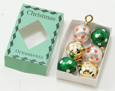 Box of 6 Removable Christmas Ornaments