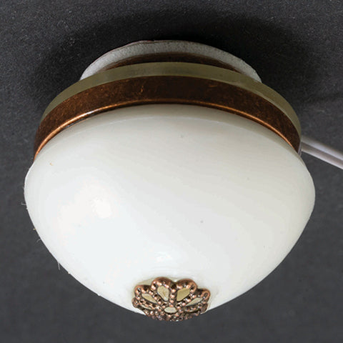 Ceiling Light, Flush Mount, Small Globe, Bronze, Electrified