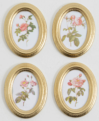 Framed Oval Roses, 4 pcs