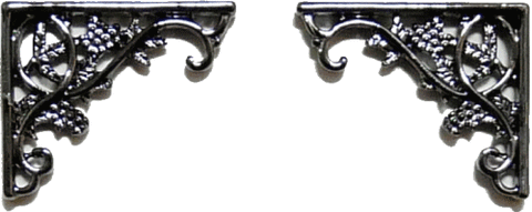 Wrought Iron Corner Brackets, Pair - Black
