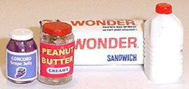 Bread, Peanut Butter, Jelly and Milk Set