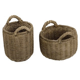 Baskets, Set of Two, Round, Woven Resin