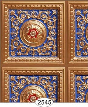 Rosette Panel Paper Copper Royal Blue Red