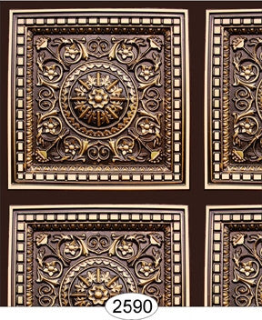 Rosette Panel Paper Gold Brown