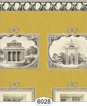 Wallpaper Print Room Yellow Gold