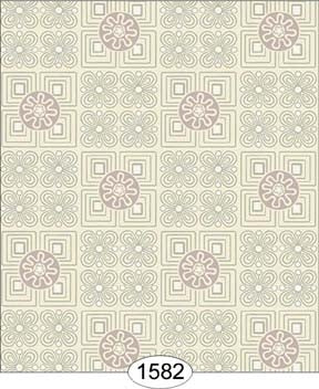 Wallpaper - Retro Tile - Eggplant on Grey