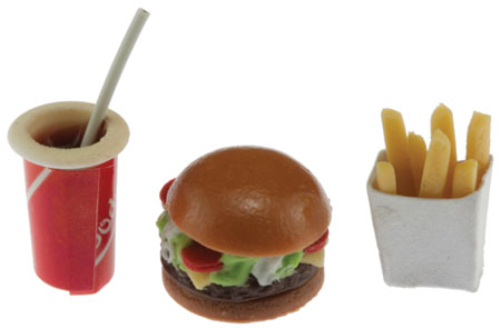 Hamburger, Fries, Cola Drink