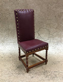 Leather Desk Chair with Studs, Burgundy by JBM