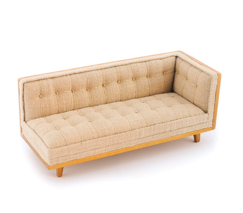 Sectional Sofa, Mid Century Style, Beige and Walnut