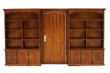 Wall Unit with Bookshelves and Door, Walnut Finish ON BACKORDER