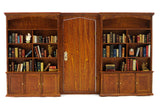 Wall Unit with Bookshelves and Door, Walnut Finish ON BACKORDER