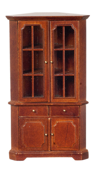 Corner Display Cabinet, White ON SALE - Dollhouse Junction