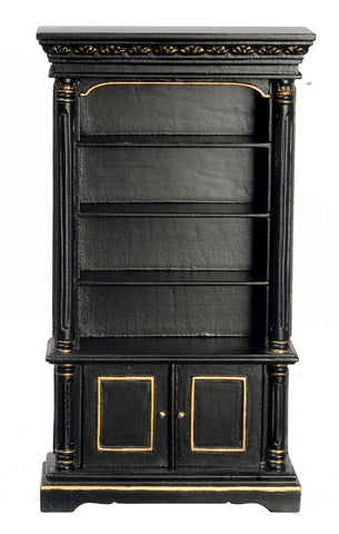 Book Case, Black with Gold Trim