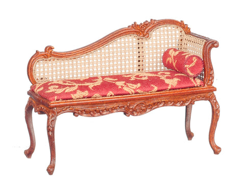 Louis XV Chaise/Settee, Walnut Finish