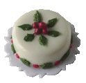 Christmas Cake with Holly