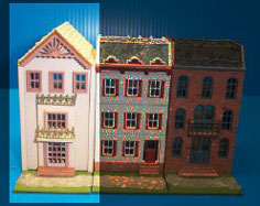 Laser-Cut Row House Dollhouse Kit 1/144th Scale Style 812