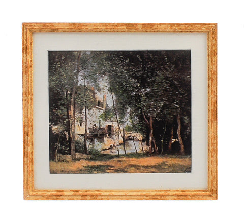 Print, Framed and Matted, Pastoral Landscape with Bridge