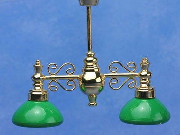 Billiard Chandelier with Green Shade, Electrified, ON BACKORDER