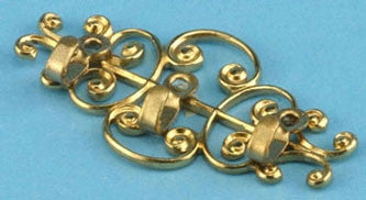 Brass Wall Hooks with Scroll Panel, LIMITED STOCK
